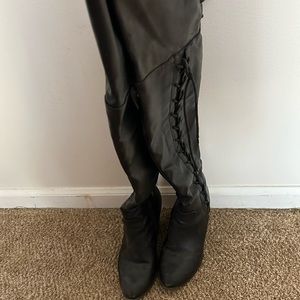 Forever thigh high pleather boots 👢